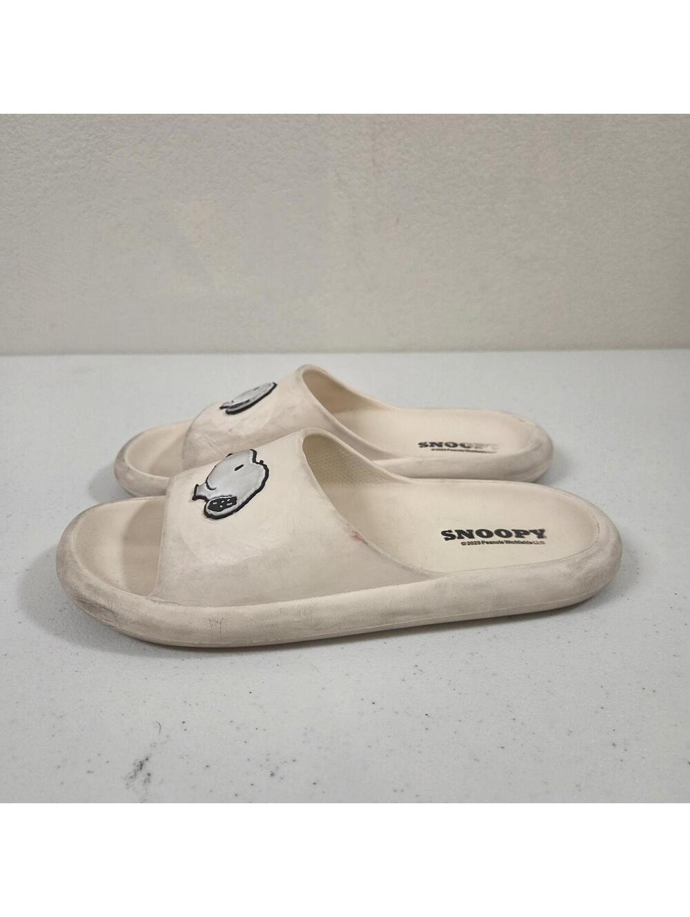 Snoopy Peanuts Cloud Slides Slippers Cream Size 39-40